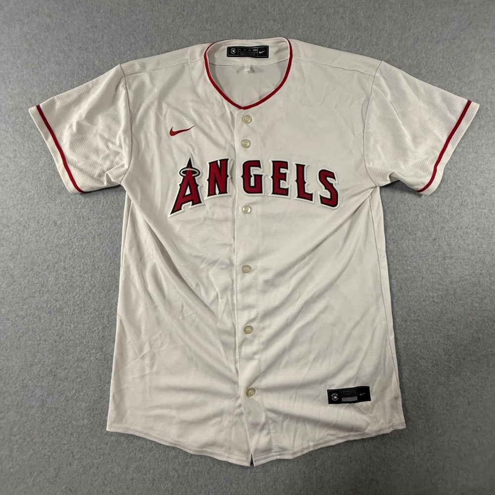 Nike Los Angeles Angels Mike Trout 27 Jersey XL 18/20 White MLB Baseball Youth